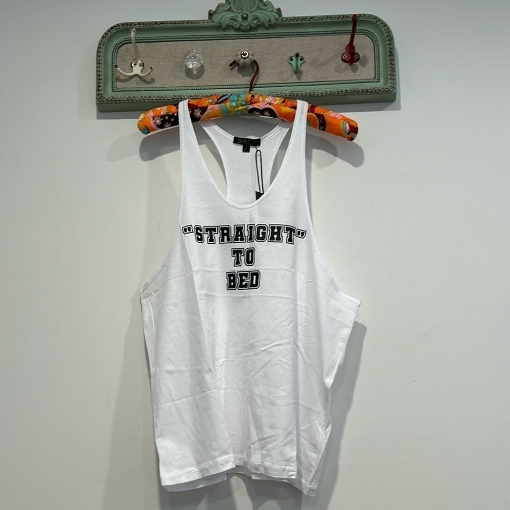 Club Exx Straight to bed white muscle tank women’s small new w tags